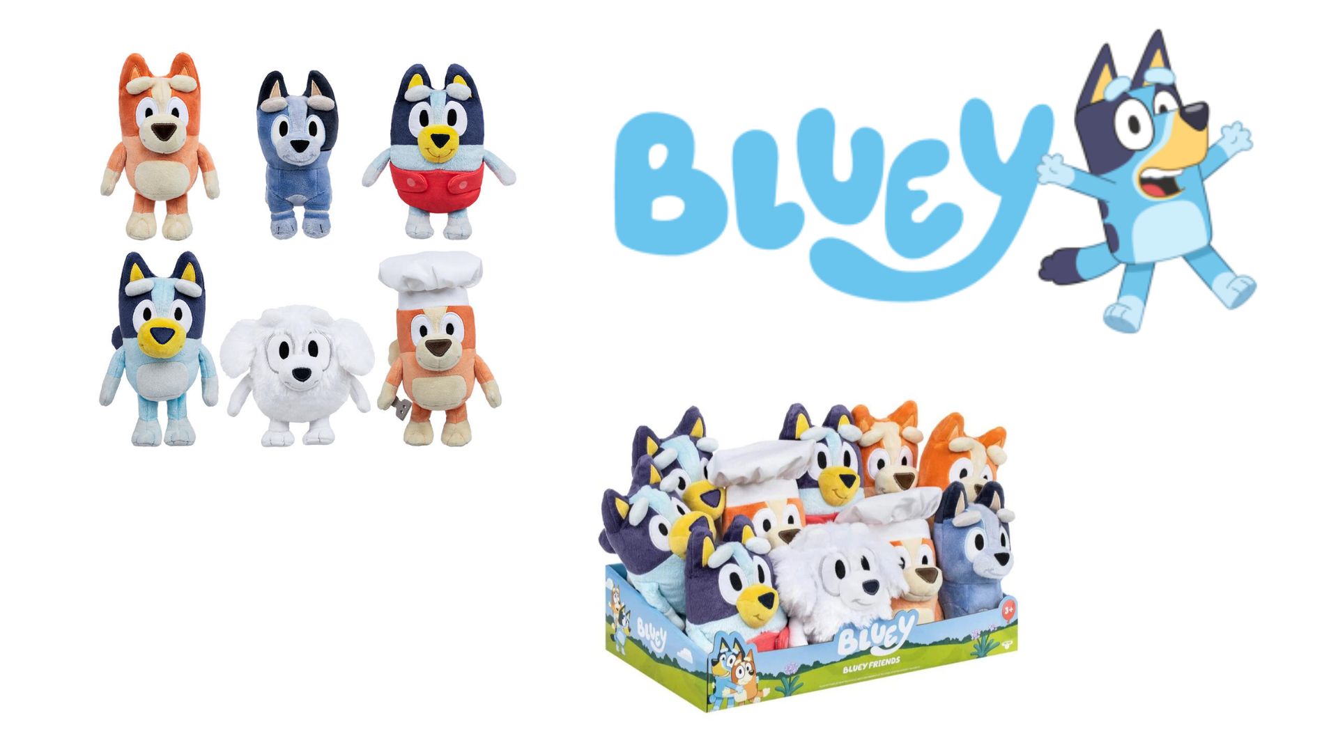 (Mis 1) BLUEY Peluche 18cm – In espo da 9pz – 6 ass..x9